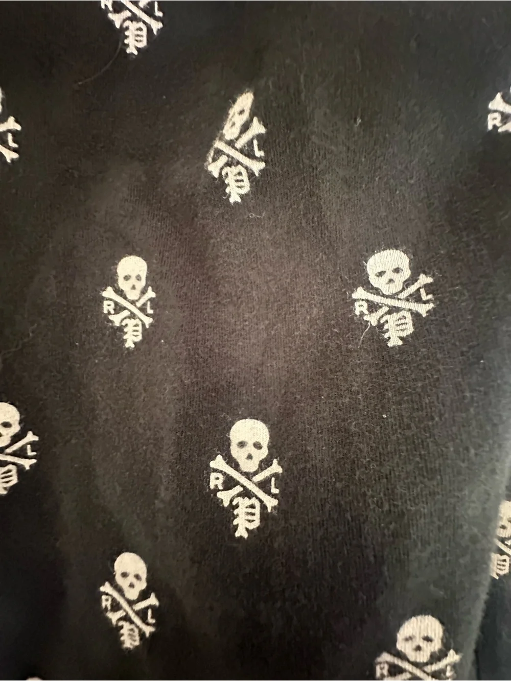Polo by Ralph Lauren Black lounge wear unisex with White skull Print